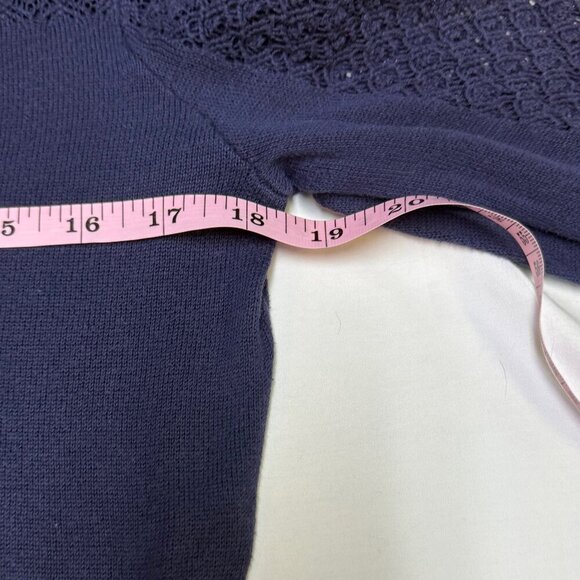 Lilly Pulitzer Navy Open Knit Sweater Women’s Medium Cotton Pullover EUC - Picture 9 of 9